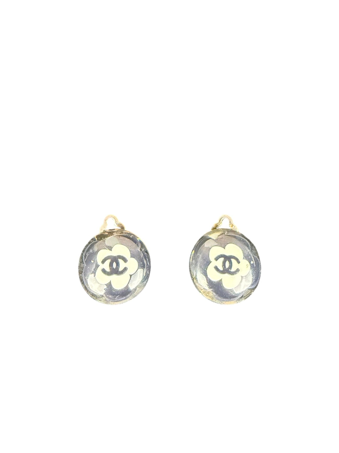 Chanel Spring Clear Resin Ball Clip-On Earrings 04S 2004