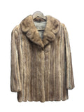 Vintage Vert Stripe Light Brown Mink Fur Coat