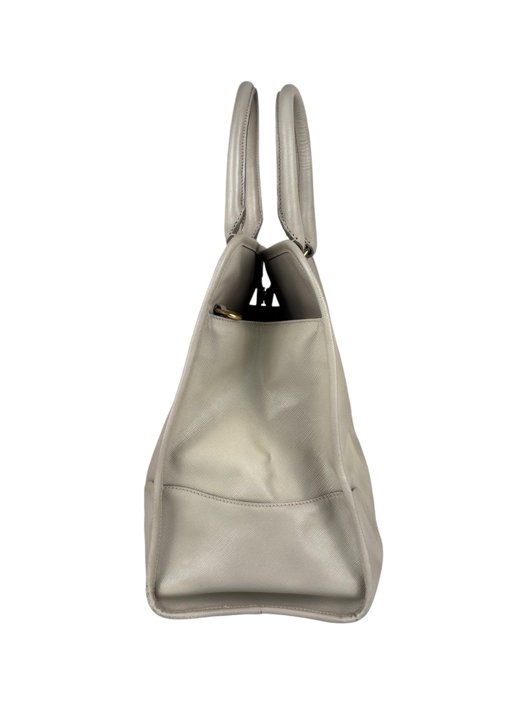 Prada Saffiano Lux Leather Grey 2Way Shopping Bag