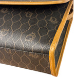 Christian Dior Vintage Brown Leather Honeycomb Shoulder Bag
