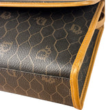 Christian Dior Vintage Brown Leather Honeycomb Shoulder Bag
