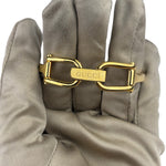 Gucci 1500L Black Dial Gold Plate Bangle