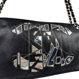 Chanel Black Leather CC Mirrored Mosaic Flap Bag 2008