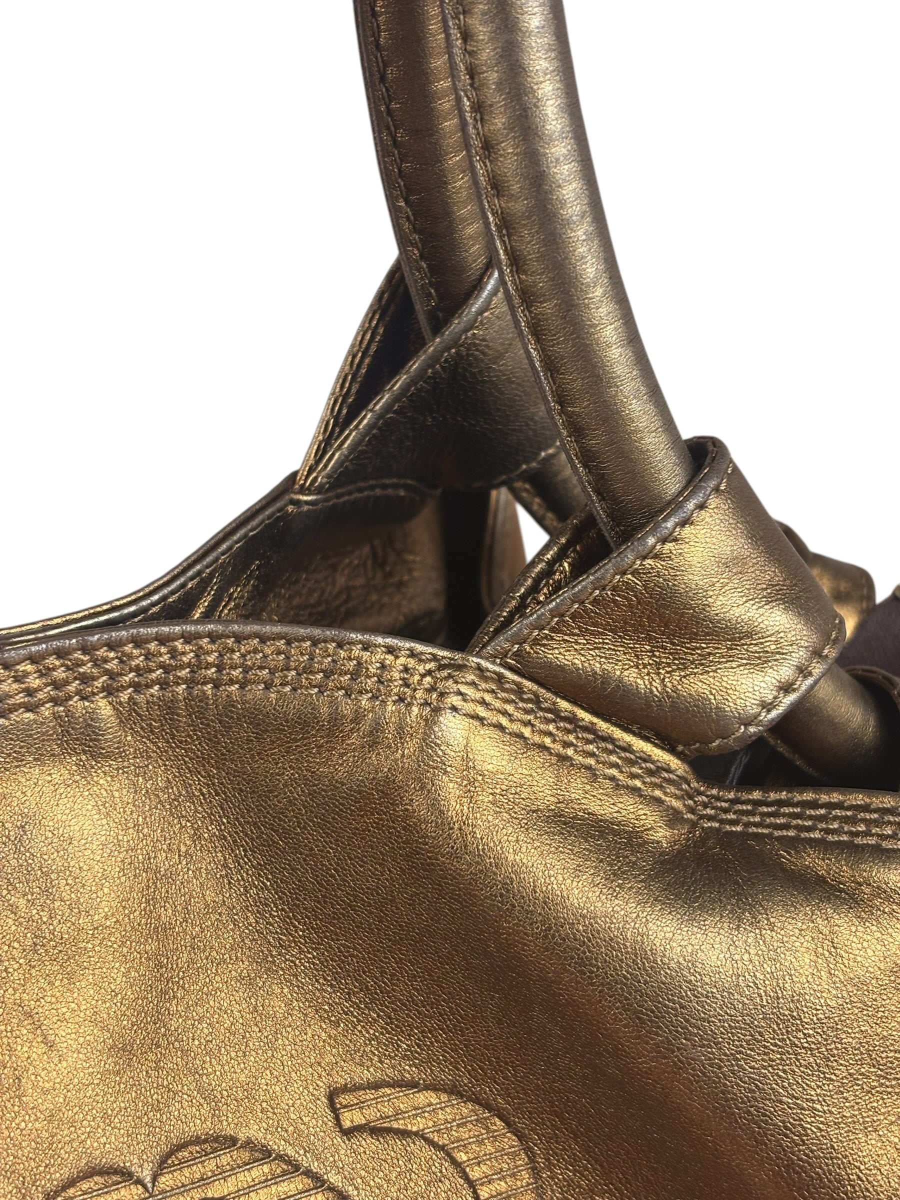 Loewe Vintage Metallic Brown Nappa Aire Hobo Tote Bag