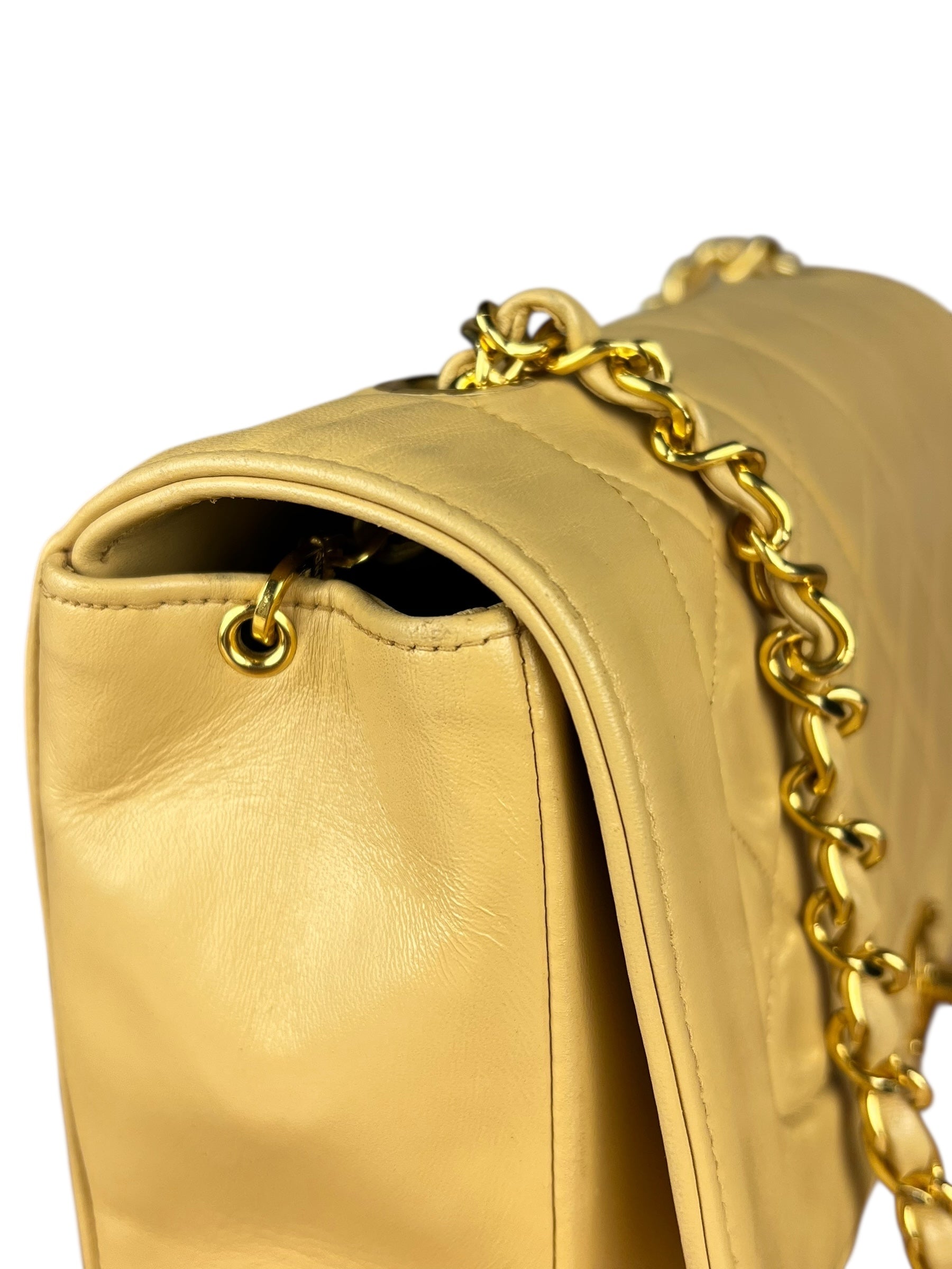 Chanel Beige CC Leather Diana Flap Bag '92