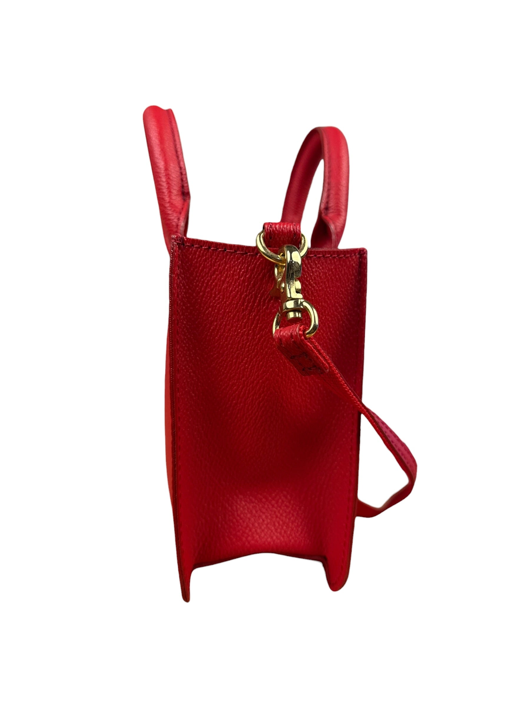 Blue Label Crestbridge Red Pebbled Leather Two-Way Bag