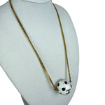 Chanel Vintage Spring Collections Soccer Ball Rhinestone Charm Necklace 04S 2004
