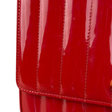 Saint Laurent Red Patent Vicky Chain Flap Bag