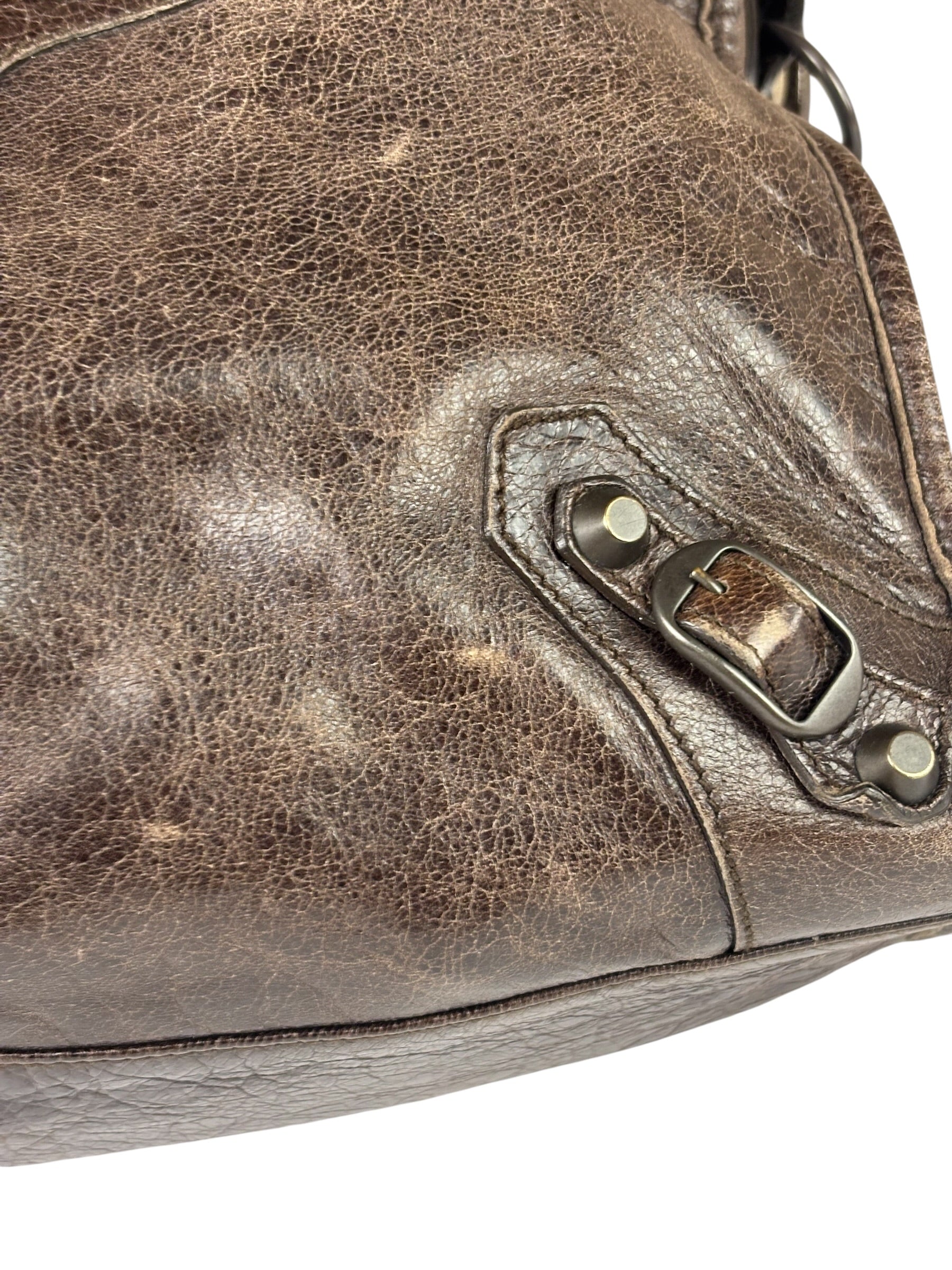 Balenciaga Brown Leather Medium Le City Two-Way Bag