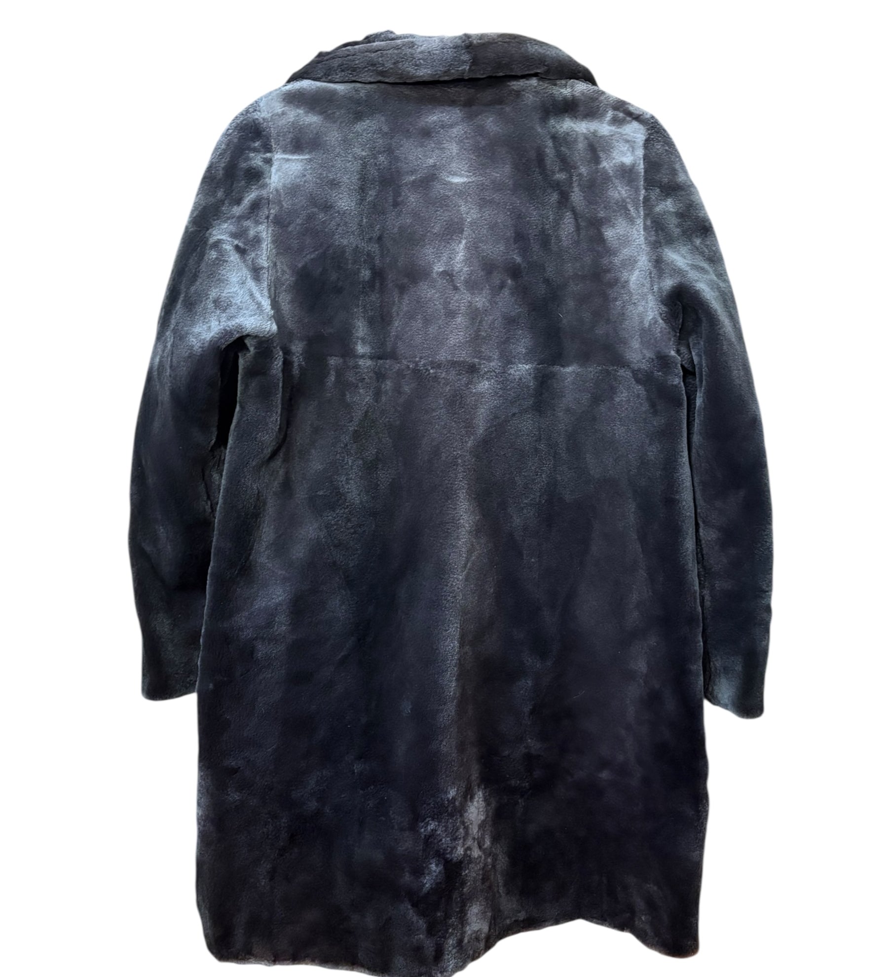 Vintage Dark Purple Beaver Fur Long Coat