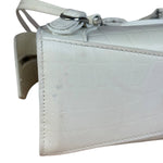 Balenciaga White Croc Embossed S Neo City Bag