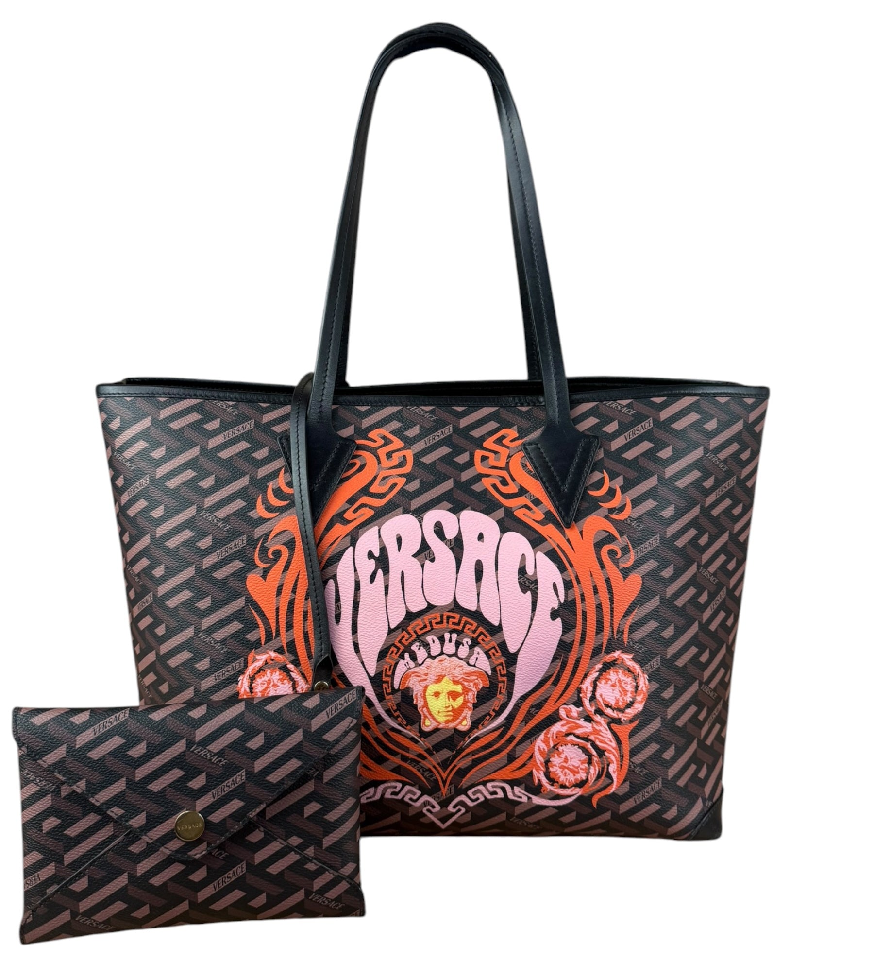 Versace La Greca Medusa Music Shoulder Tote
