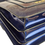 Bvlgari Shiny Blue Patent Leather Serpenti Forever Two-Way Bag
