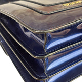 Bvlgari Shiny Blue Patent Leather Serpenti Forever Two-Way Bag