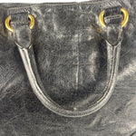 Prada Vintage Black Shine Leather Vitello Daino Tote