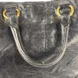 Prada Vintage Black Shine Leather Vitello Daino Tote