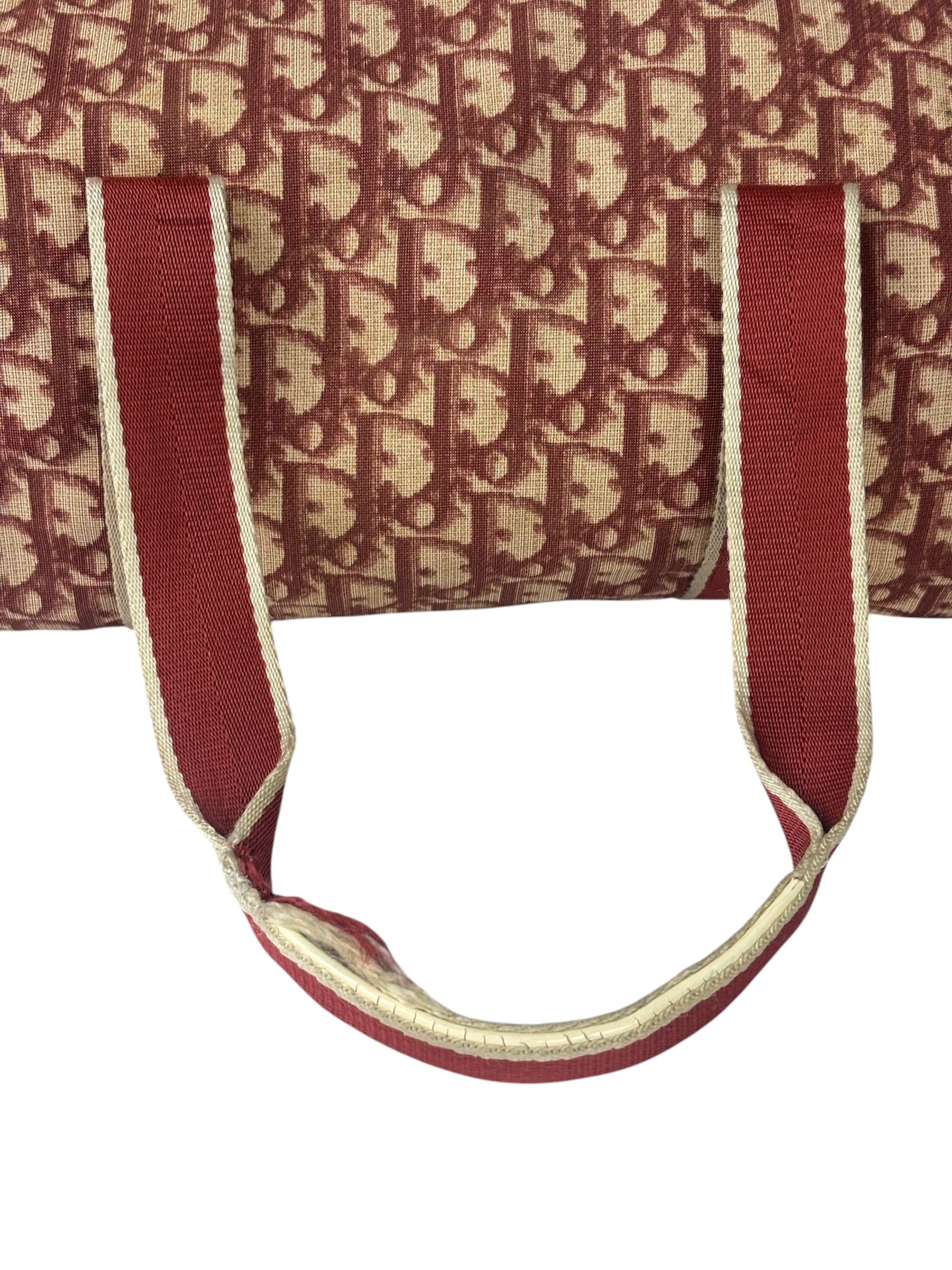 Christian Dior Vintage Red Trotter Boston Bag