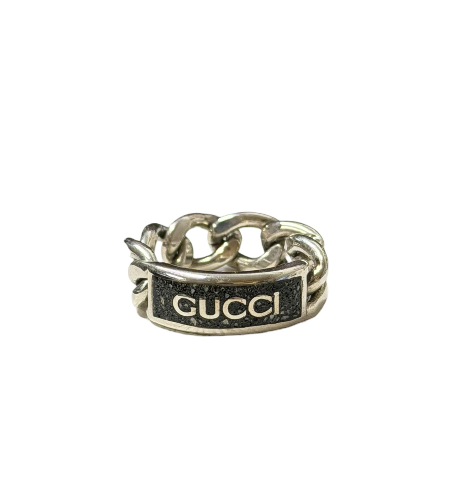 Gucci Vintage Chain Link Logo Ring