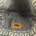 Fendi Orange Leather Trim Zucca Pochette