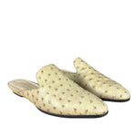 Helene Arpels Ostrich Leather Mule Tan