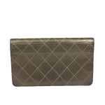 Chanel Metallic Bronze Quilted Leather Bi-Fold Long Wallet