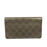 Chanel Metallic Bronze Quilted Leather Bi-Fold Long Wallet