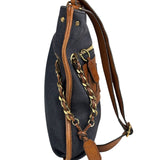 Chloe Dark Gray/Blue Harley Denim/Leather Crossbody Bag