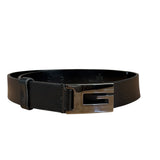 Gucci Black Leather G Buckle Belt