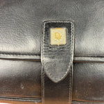 Christian Dior Vintage Black Leather Rounded Flap Bag