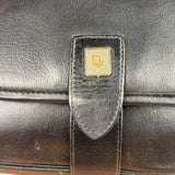 Christian Dior Vintage Black Leather Rounded Flap Bag
