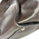 Prada Dark Brown Calf Leather Glace Twin-Pocket Tote