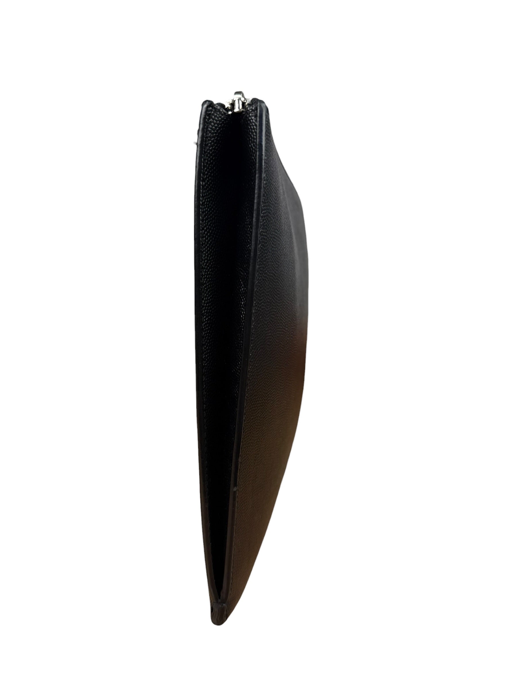 Yves Saint Laurent Black Grain De Poudre Zipped Tablet Holder