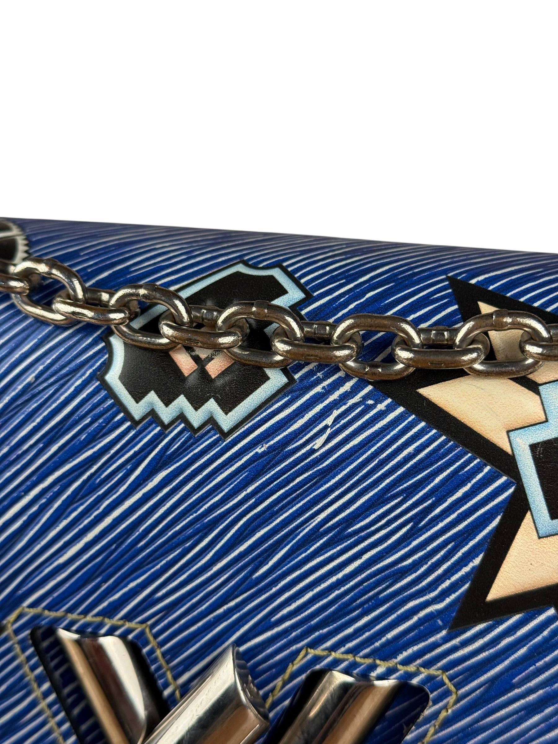 Louis Vuitton Blue Aztec Epi Leather Twist MM Bag