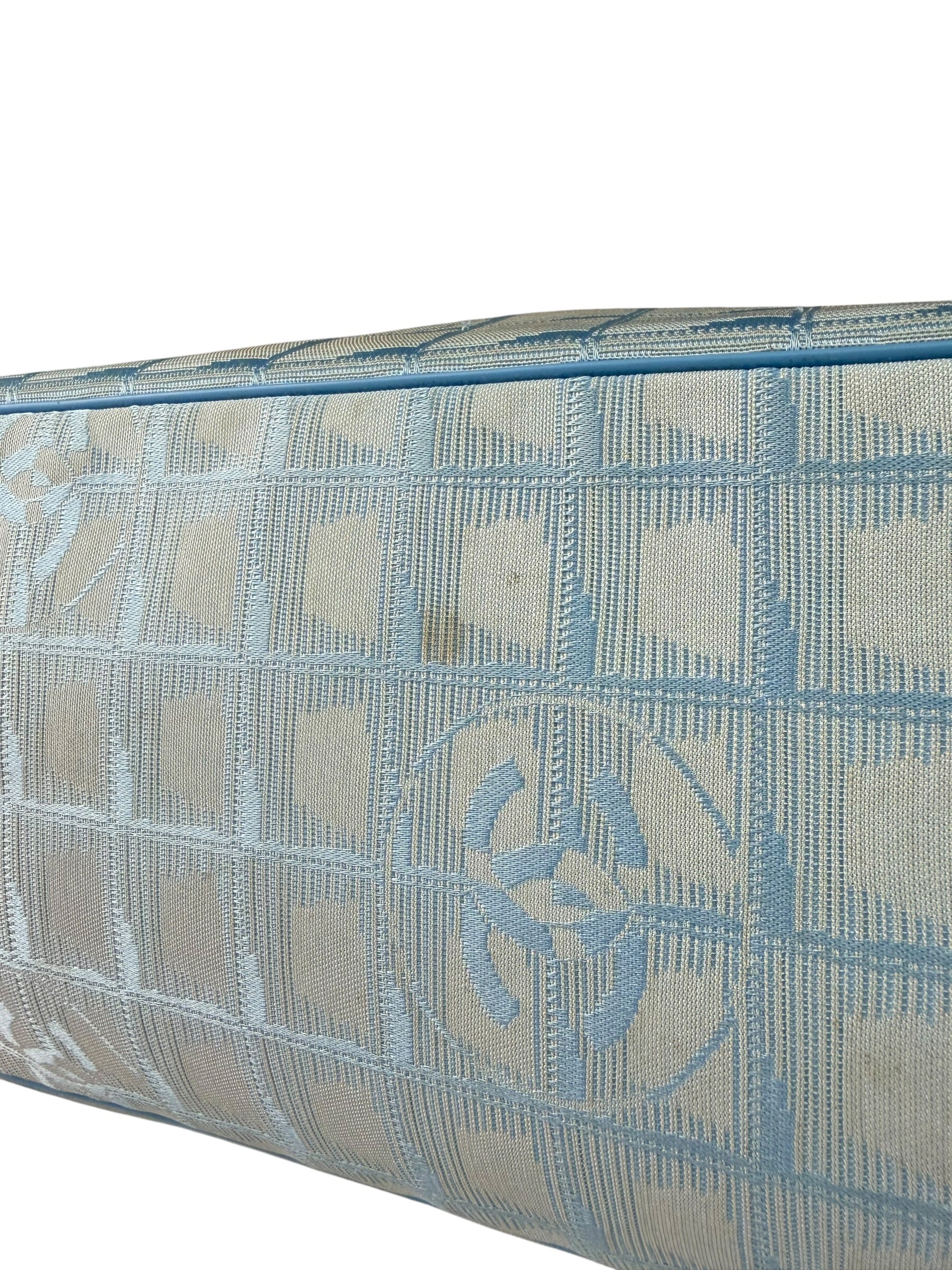 Chanel Light Blue Nylon/Leather Trim Travel Line Tote 2002