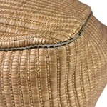 Gucci Brown Snakeskin Trim Large Raffia Positano Tote