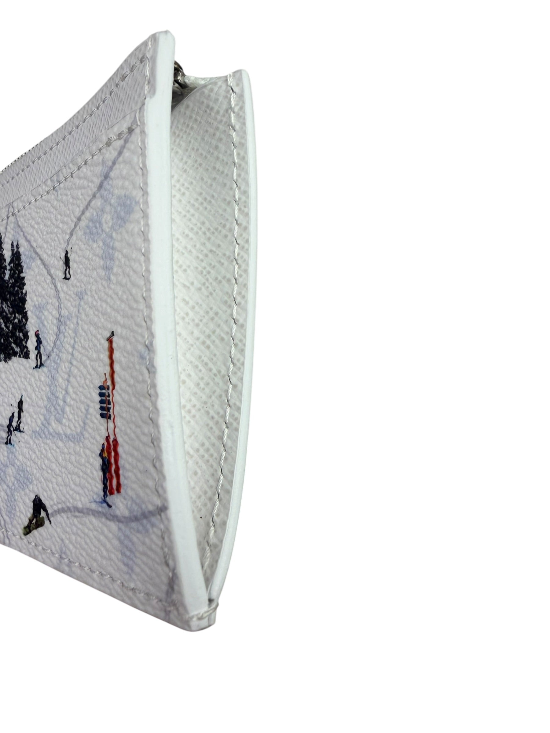 Louis Vuitton White Leather Ski Double Card Holder