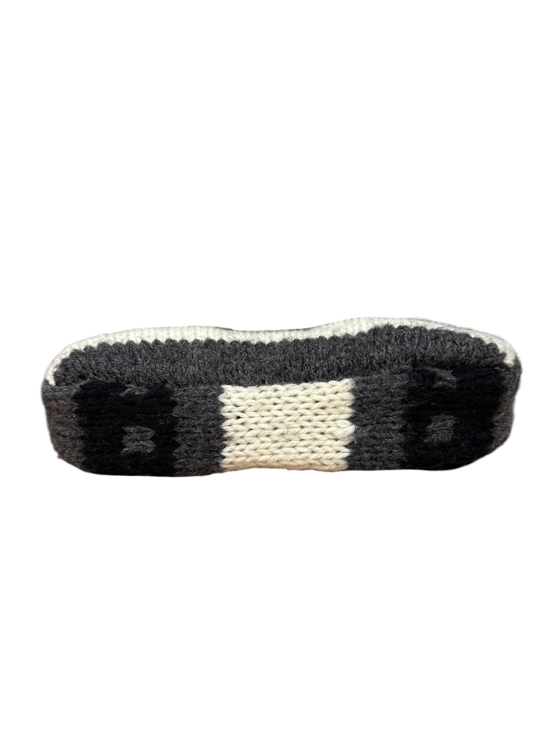 Fendi Vintage Grey/Black Knit Wool Baguette
