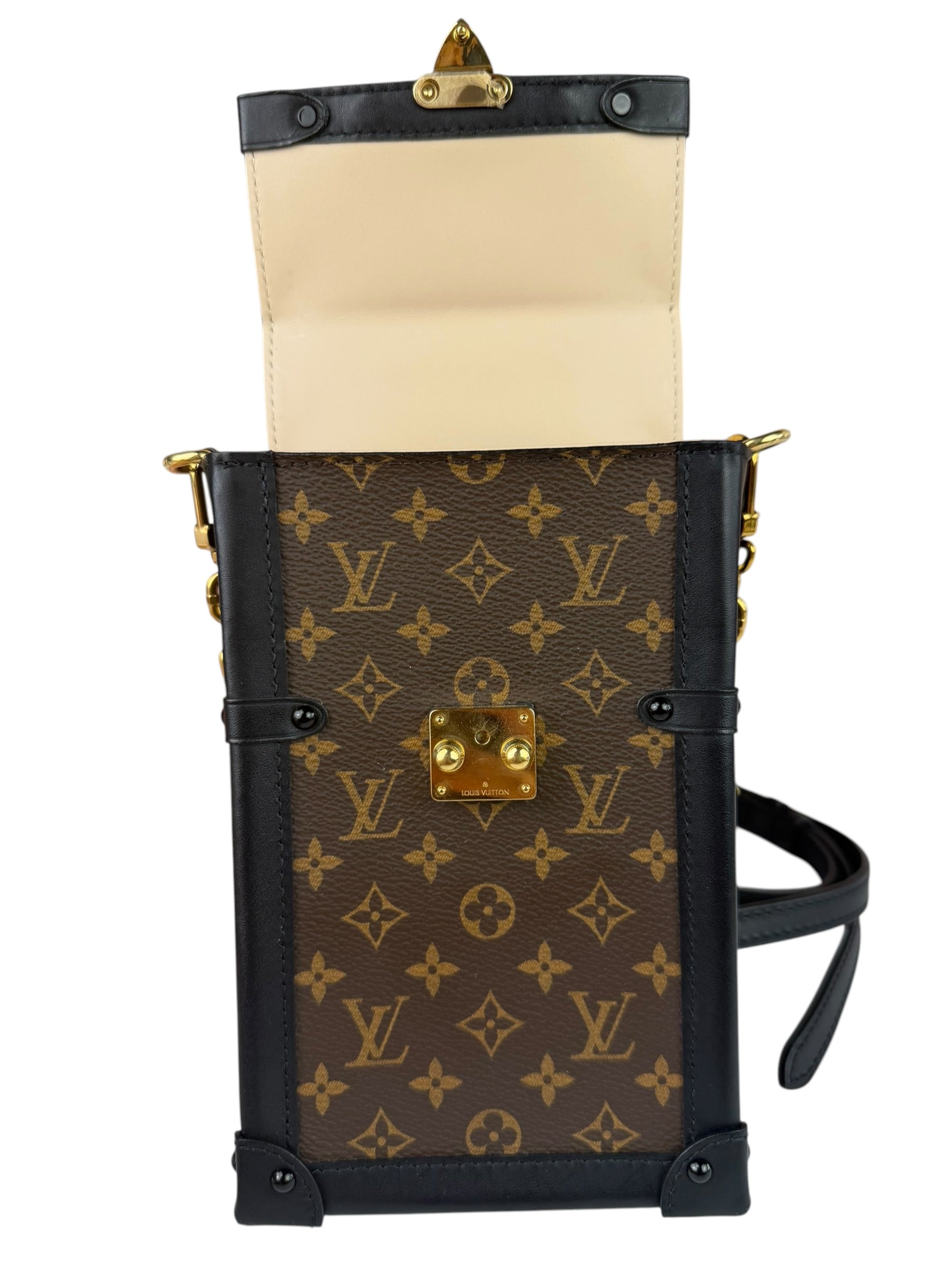 Louis Vuitton Black Monogram Vertical Trunk Pochette