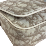 Christian Dior Beige Embroidered Trotter Flap Crossbody Bag