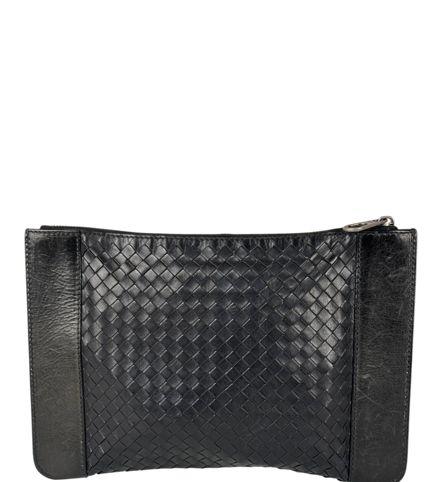 Bottega Veneta Black Intrecciato Zip Pouch