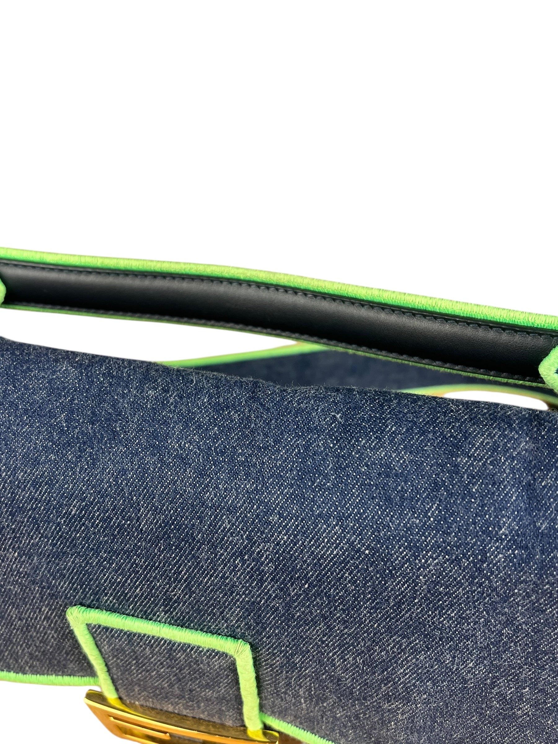 Fendi Denim Baguette NM 2Way Handbag