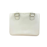 Burberry White Leather Multi-Pocket Handbag