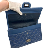 Chanel Blue Patent Quilted Jumbo Classic 2.55 Double Flap Bag 2011