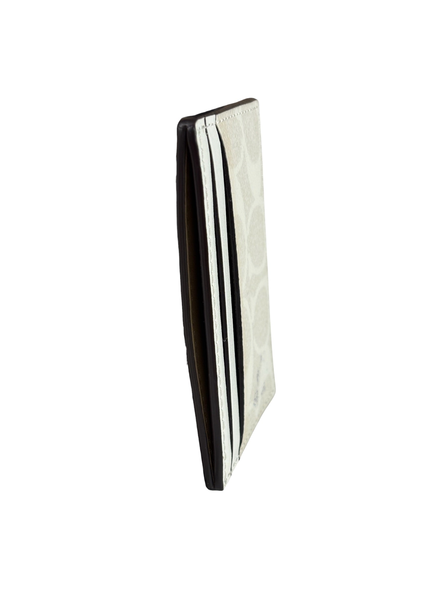 Coach Signature Canvas Card Case White