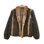 Vintage Brown Sherpa Fur Trimmed Coat