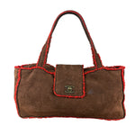 Chanel 1998 Coco Mark Brown Suede Handbag