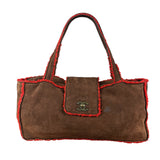 Chanel 1998 Coco Mark Brown Suede Handbag