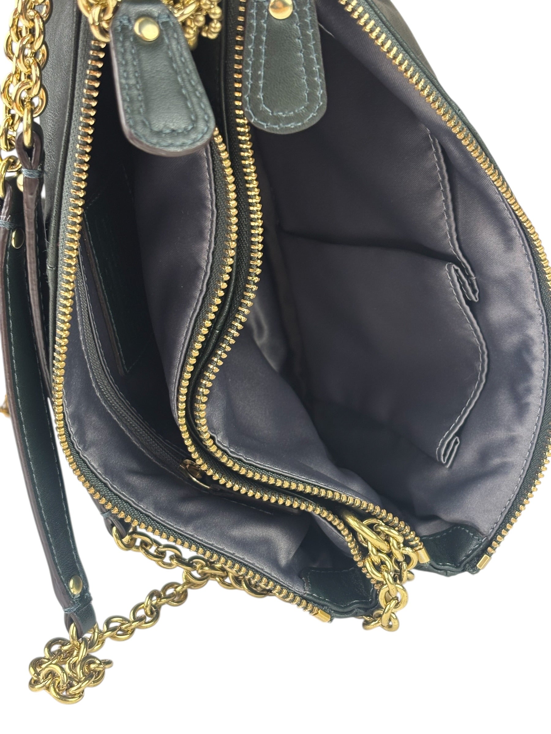 Coach Dark Green Leather Kristin Willow Shoulder Bag