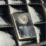 Chanel Black Patent Leather Chocolate Bar Flap Bag 2000