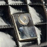 Chanel Black Patent Leather Chocolate Bar Flap Bag 2000